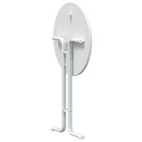 Eettafel &Oslash; 80x110 cm bewerkt hout en staal wit 6