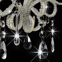 Plafondlamp met kralen rond E14 wit 6