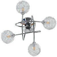 Plafondlamp met gaasdraad kappen voor 4 x G9 LED 4