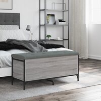 Opbergbankje 102x42x45 cm bewerkt hout grijs sonoma eikenkleur 3