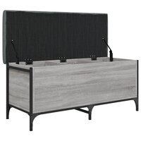 Opbergbankje 102x42x45 cm bewerkt hout grijs sonoma eikenkleur 5