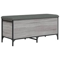 Opbergbankje 102x42x45 cm bewerkt hout grijs sonoma eikenkleur 7