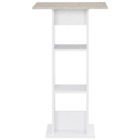 Bartafel 60x60x110 cm wit en betonkleurig 2