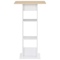 Bartafel 60x60x110 cm wit en sonoma eikenkleurig 2