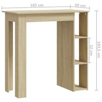 Bartafel met schap 102x50x103,5 cm hout sonoma eikenkleur 7