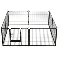 Hondenren met 8 panelen 80x60 cm staal zwart 5