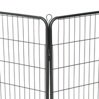 Hondenren met 8 panelen 80x100 cm staal zwart 7