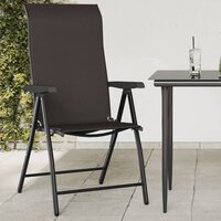 Tuinstoelen 2 st inklapbaar poly rattan zwarte koffiekleur 3