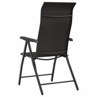 Tuinstoelen 2 st inklapbaar poly rattan zwarte koffiekleur 7