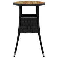 Tuintafel &Oslash;60x75 cm acaciahout en poly rattan zwart 4