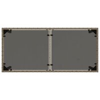 Tuintafel met glazen blad 115x54x74 cm poly rattan grijs 7