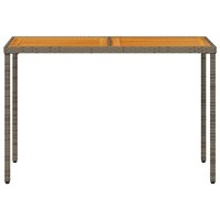 Tuintafel met acaciahouten blad 115x54x74 cm poly rattan grijs 4