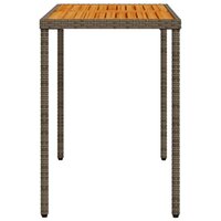 Tuintafel met acaciahouten blad 115x54x74 cm poly rattan grijs 5