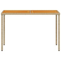 Tuintafel met acaciahouten blad 115x54x74 cm poly rattan beige 4