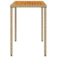Tuintafel met acaciahouten blad 115x54x74 cm poly rattan beige 5
