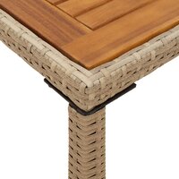 Tuintafel met acaciahouten blad 115x54x74 cm poly rattan beige 8
