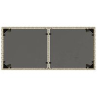 Tuintafel met glazen blad 115x54x74 cm poly rattan lichtgrijs 7