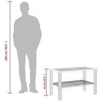 Tuintafel 70x38x42 cm poly rattan en acaciahout zwart 9