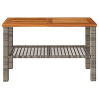 Tuintafel 70x38x42 cm poly rattan en acaciahout grijs 4