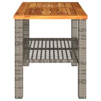 Tuintafel 70x38x42 cm poly rattan en acaciahout grijs 5