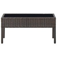Tuintafel 75x40x37 cm poly rattan bruin 2