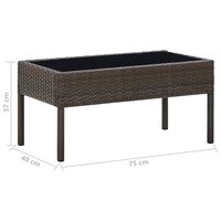 Tuintafel 75x40x37 cm poly rattan bruin 5