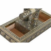 Juwelenkistje Home ESPRIT Wit Champagne Hout Aluminium 20 x 10 x 18 cm 2