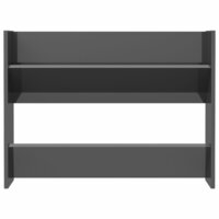 Wandschoenenkast 80x18x60 cm bewerkt hout hoogglans grijs 4