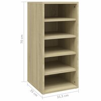 Schoenenkast 31,5x35x70 cm bewerkt hout sonoma eikenkleurig 8