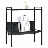 Boekenkast met 2 schappen 52x28x59 cm bewerkt hout zwart 2