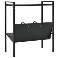 Boekenkast met 2 schappen 52x28x59 cm bewerkt hout zwart 5