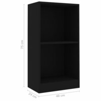 Boekenkast 40x24x75 cm bewerkt hout zwart 6
