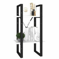 Boekenkast met 2 schappen 40x30x70 cm bewerkt hout wit 3