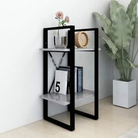 Boekenkast met 2 schappen 40x30x70 cm bewerkt hout betongrijs 3