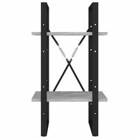 Boekenkast met 2 schappen 40x30x70 cm bewerkt hout betongrijs 5