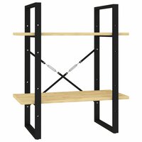 Boekenkast met 2 schappen 60x30x70 cm massief grenenhout 2