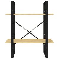 Boekenkast met 2 schappen 60x30x70 cm massief grenenhout 5