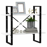 Boekenkast met 2 schappen 80x30x70 cm spaanplaat wit 3