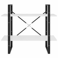 Boekenkast met 2 schappen 80x30x70 cm spaanplaat wit 4