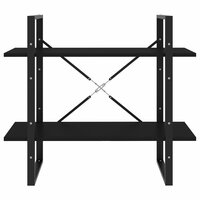 Boekenkast met 2 schappen 80x30x70 cm spaanplaat zwart 4