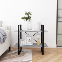 Boekenkast met 2 schappen 80x30x70 cm spaanplaat betongrijs 6