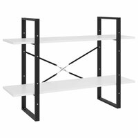 Boekenkast met 2 schappen 100x30x70 cm spaanplaat wit 2