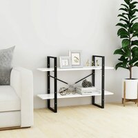 Boekenkast met 2 schappen 100x30x70 cm spaanplaat wit 3