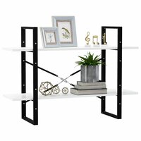 Boekenkast met 2 schappen 100x30x70 cm spaanplaat wit 4