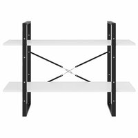 Boekenkast met 2 schappen 100x30x70 cm spaanplaat wit 5