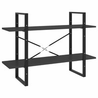 Boekenkast met 2 schappen 100x30x70 cm spaanplaat grijs 2