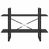 Boekenkast met 2 schappen 100x30x70 cm spaanplaat grijs 5