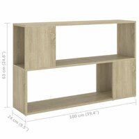 Boekenkast 100x24x63 cm bewerkt hout sonoma eikenkleurig 7