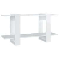 Boekenkast 100x30x51 cm bewerkt hout hoogglans wit 2