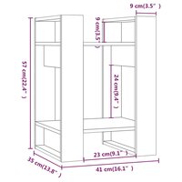 Boekenkast/kamerscherm 41x35x57 cm massief grenenhout grijs 8